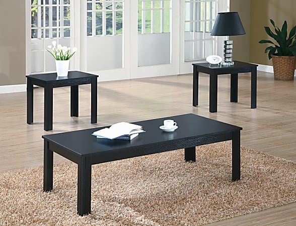 Monarch Specialties 3-Piece Table Set, Rectangular, Black